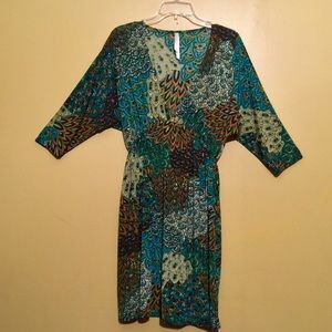 CRISLINALOVE 1X DOLMAN SLEEVE V-NECK DRESS/TUNIC